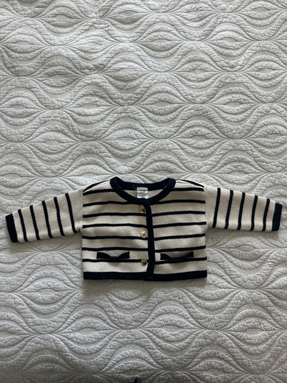 BABY GAP Striped Cardigan with Cat Buttons